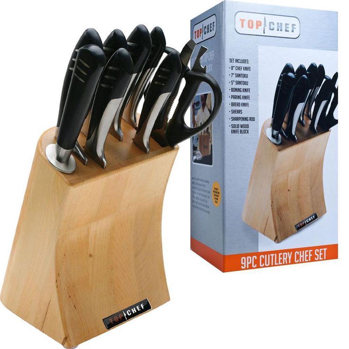 9-Piece Full Knife Set in Stainless Steel