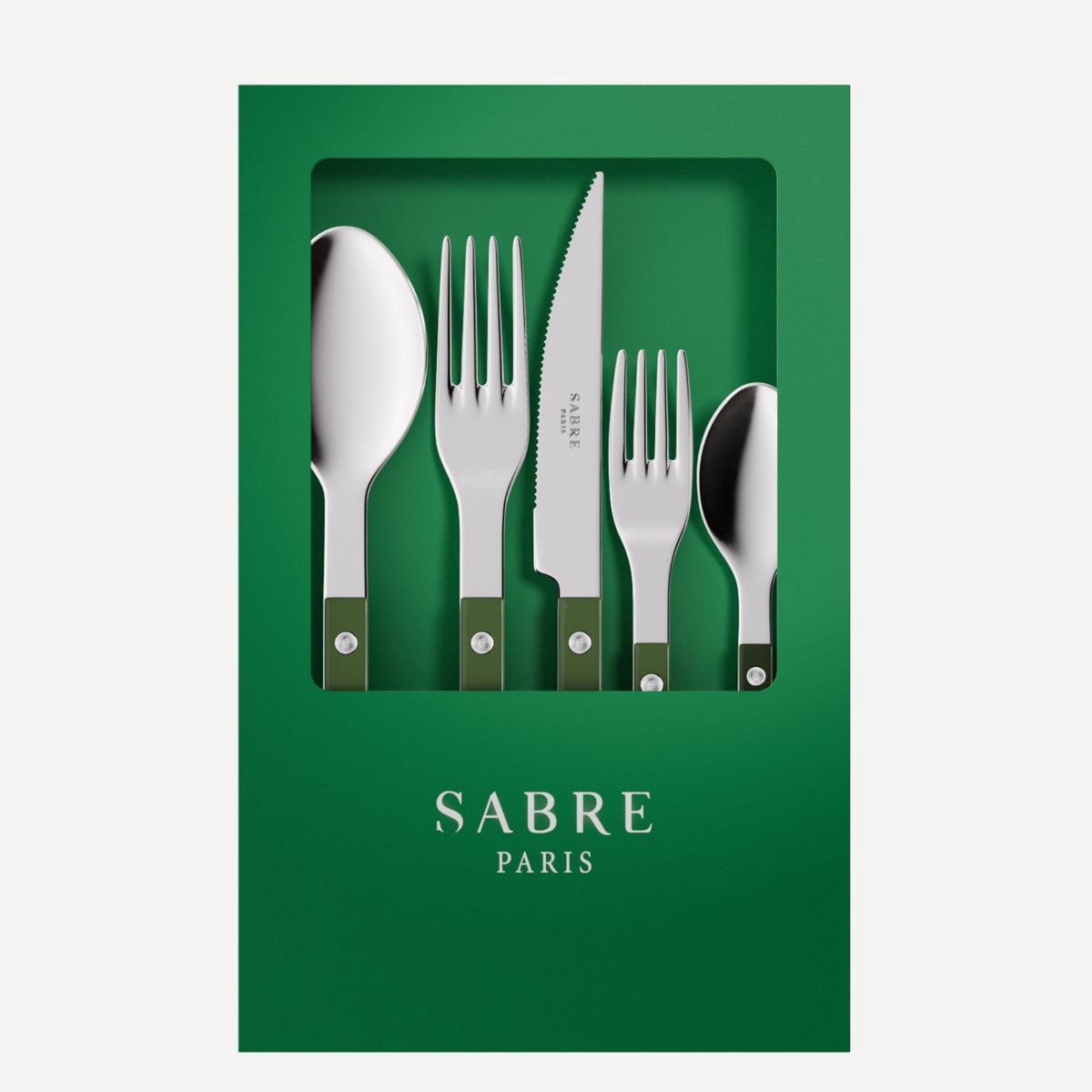 Bistrot Solid, Green – Box of 5 pieces cutlery set