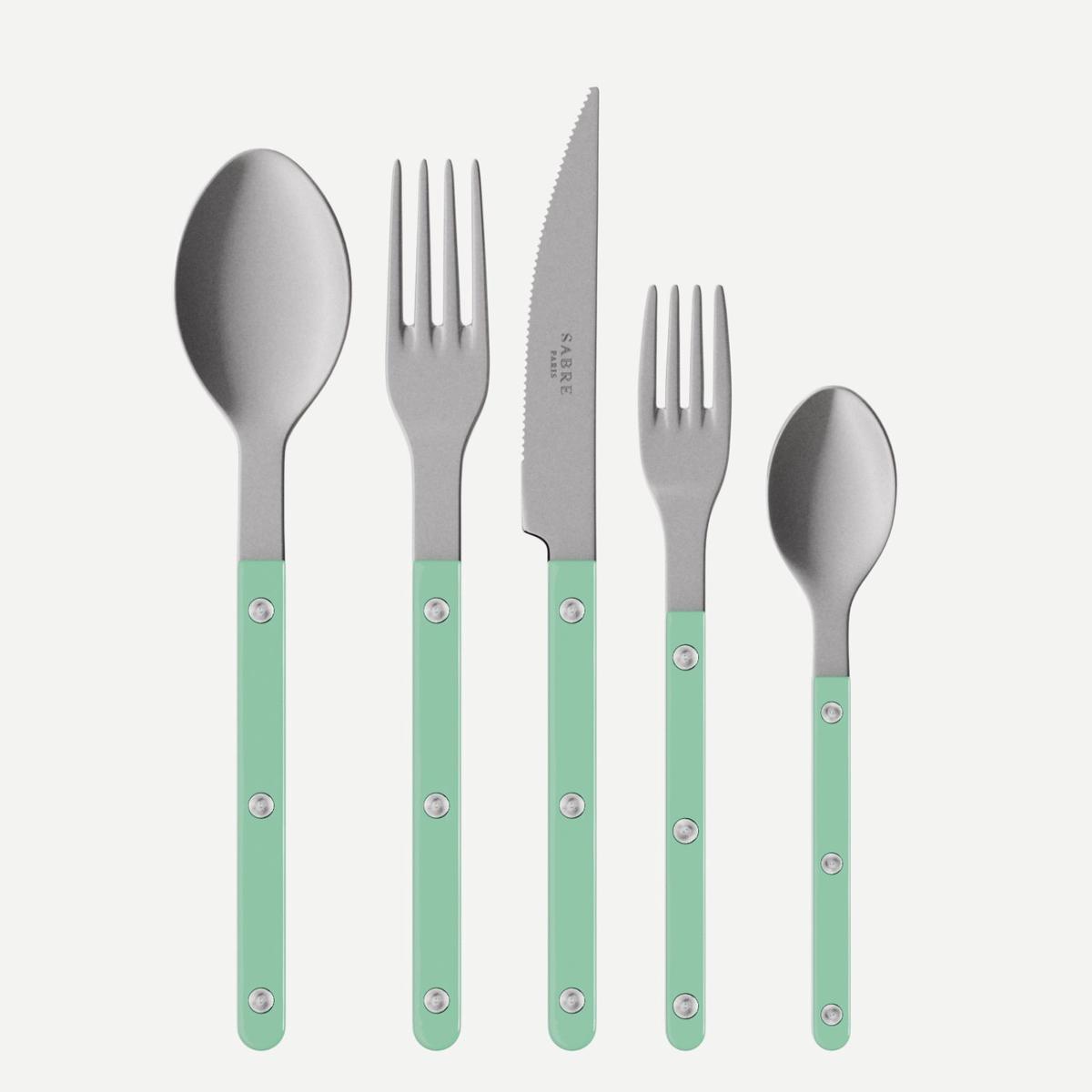 Bistrot Vintage Solid, Pastel green – 20 pieces cutlery set