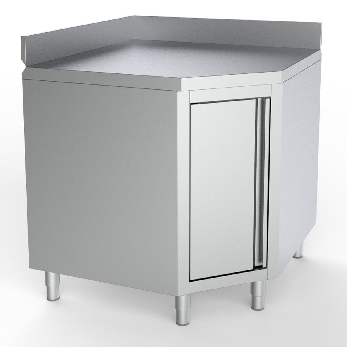 Combisteel Worktable Corner With Door And Upstand 1000/1000 For 700 Mm Tables
