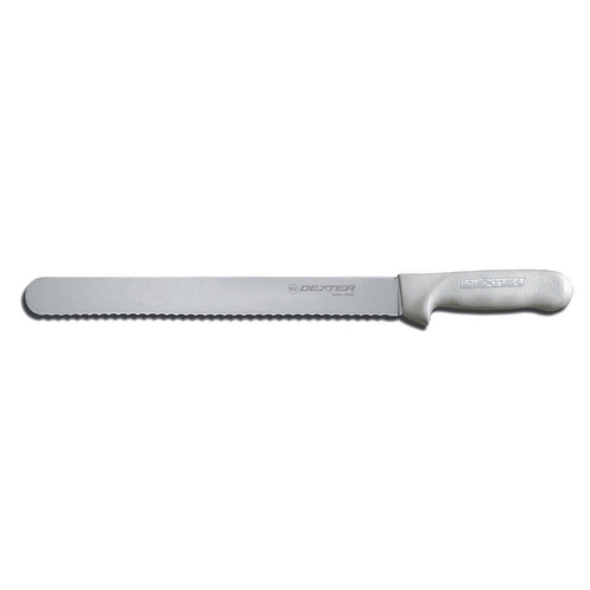 Dexter Russell S140-12SC-PCP 12 Inch Scalloped Edge Knife Polypropylene White Handle