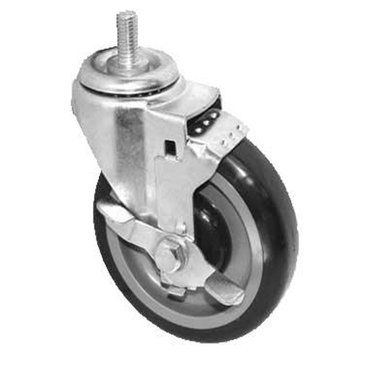 GSW USA KT6111 5″ Threaded Stem Caster With Side-Brake