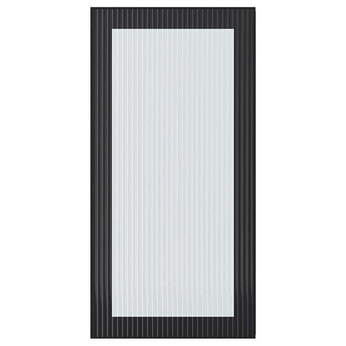 HEJSTA glass door, anthracite/reeded glass, 40×80 cm
