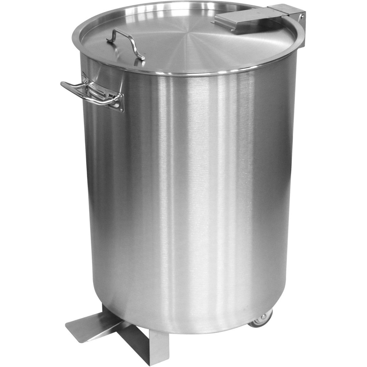 Professional Stainless Steel Pedal Waste Bin With Lid & Wheels 75 Litres | SDCP75