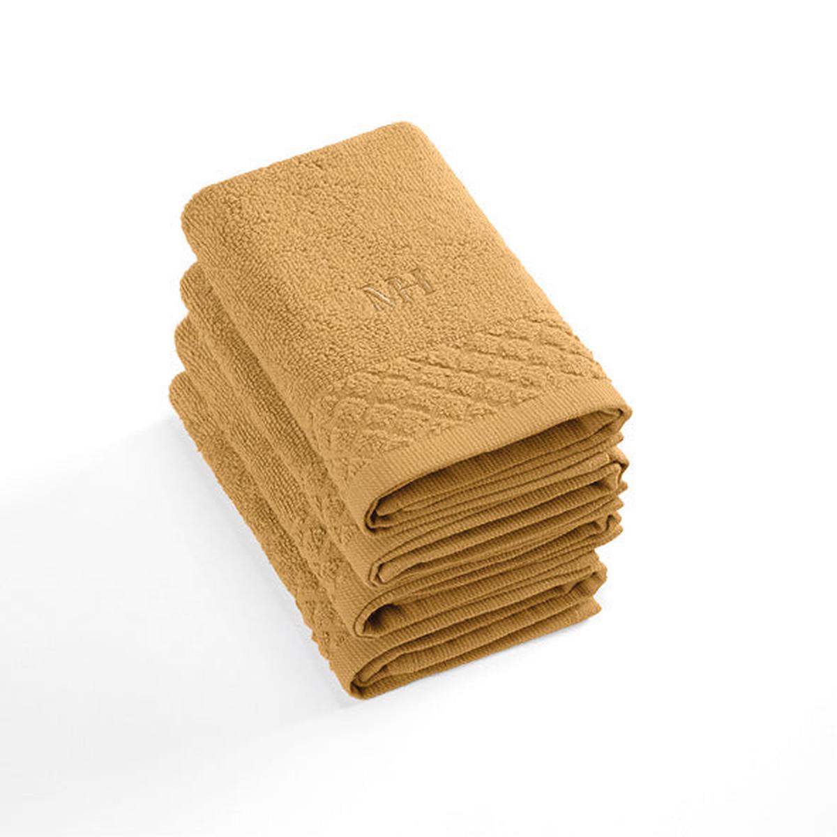 Set of 4 guest towels – 4 x (30 x 30 cm) – Mustard yellow