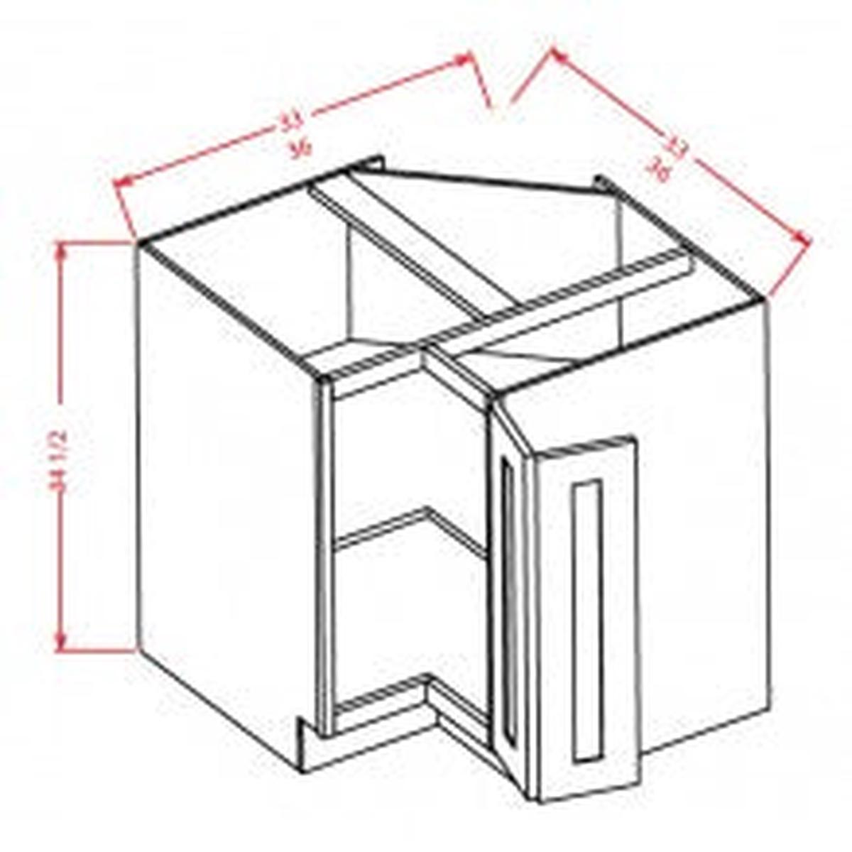 Shaker Black 33" Base Easy Reach Cabinet