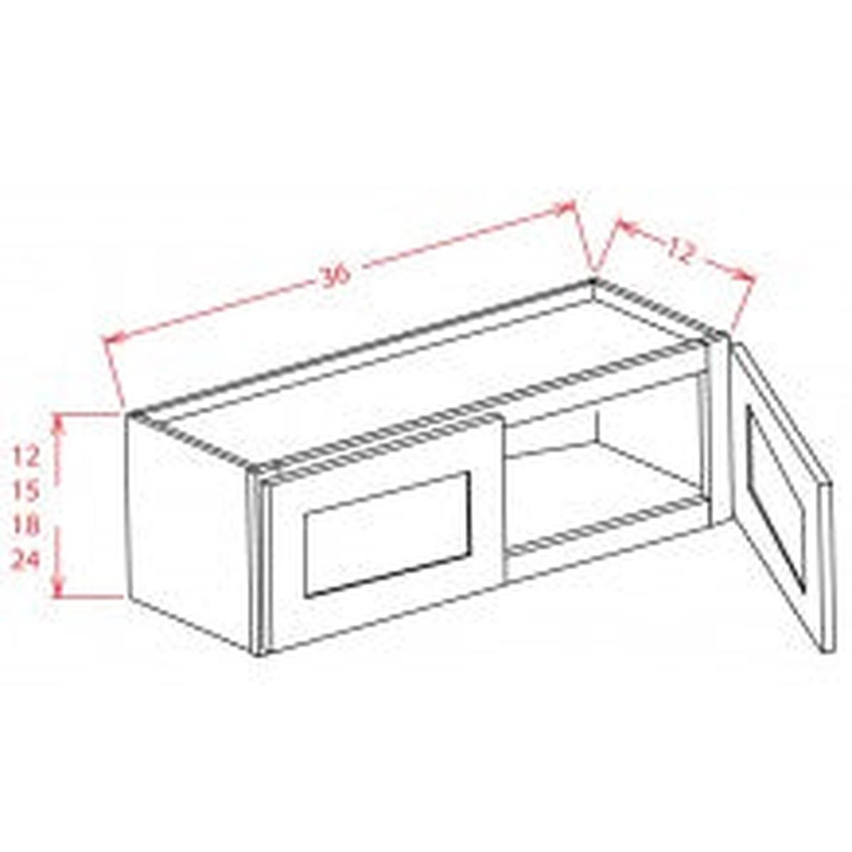Shaker Black 36″ W x 18″ H Wall Cabinet Pre-Assembled