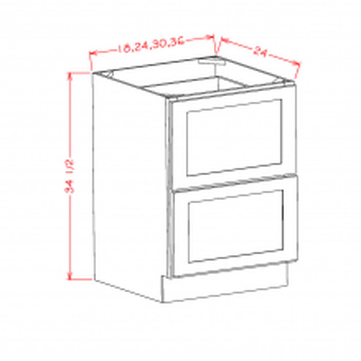 Shaker Honeycomb 30″ 2-Drawer Base Cabinet