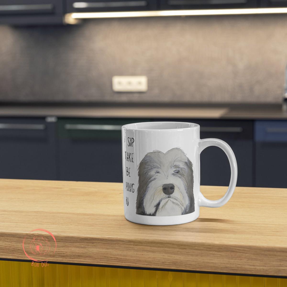 Sip Surveillance Bearded Collie Mug of Judgment
