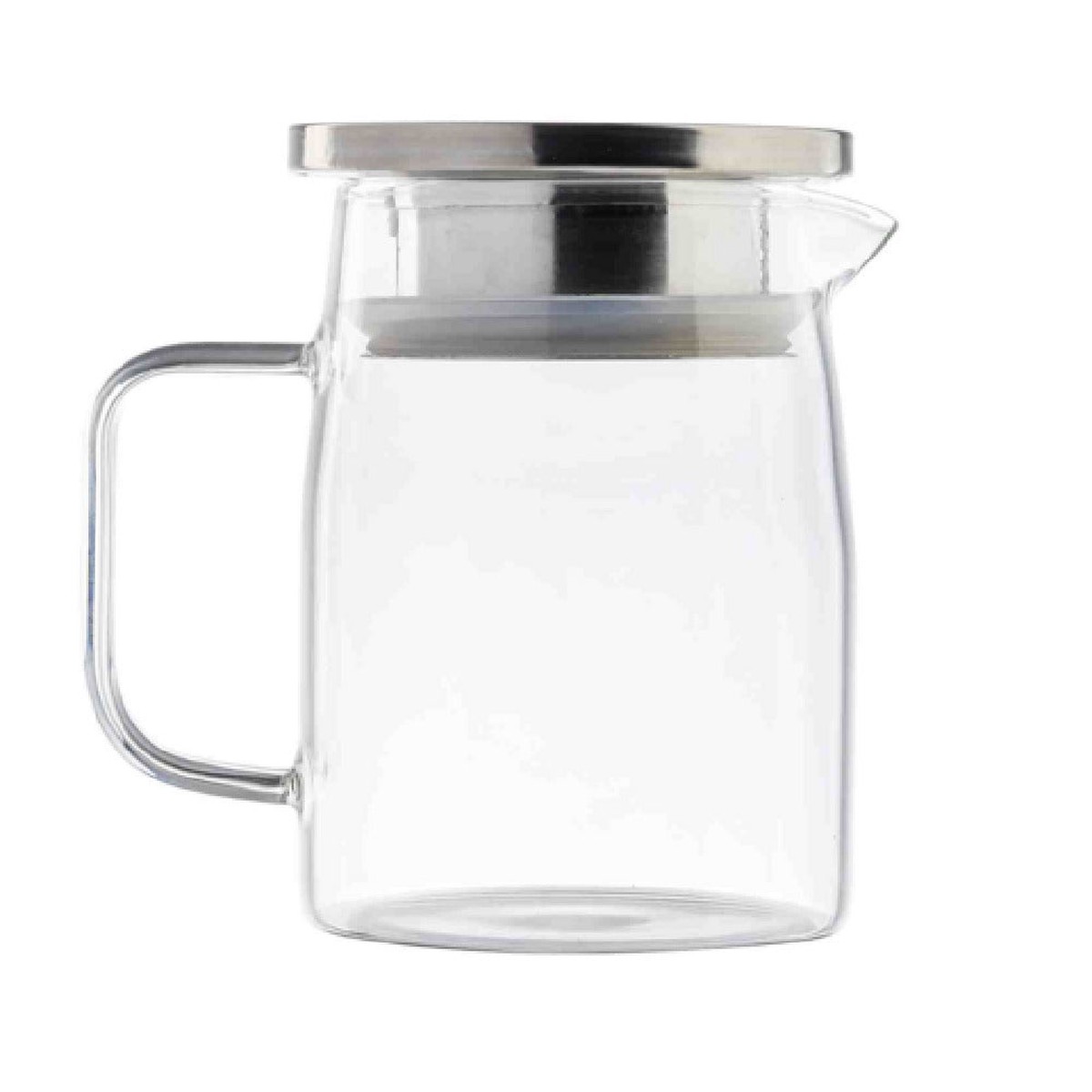 Tablecraft 12900 Glass Pitchers 17 Oz. With Stainless Steel Dispensing Lids