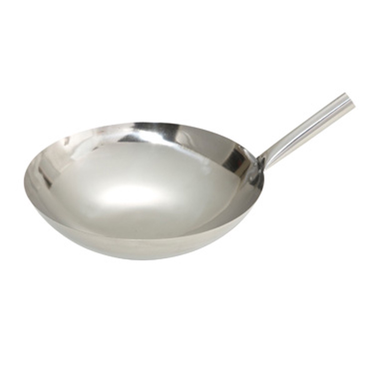Winco WOK-14N Chinese Wok, 14″ dia., round, riveted joint handle, stainless steel, mirror finish