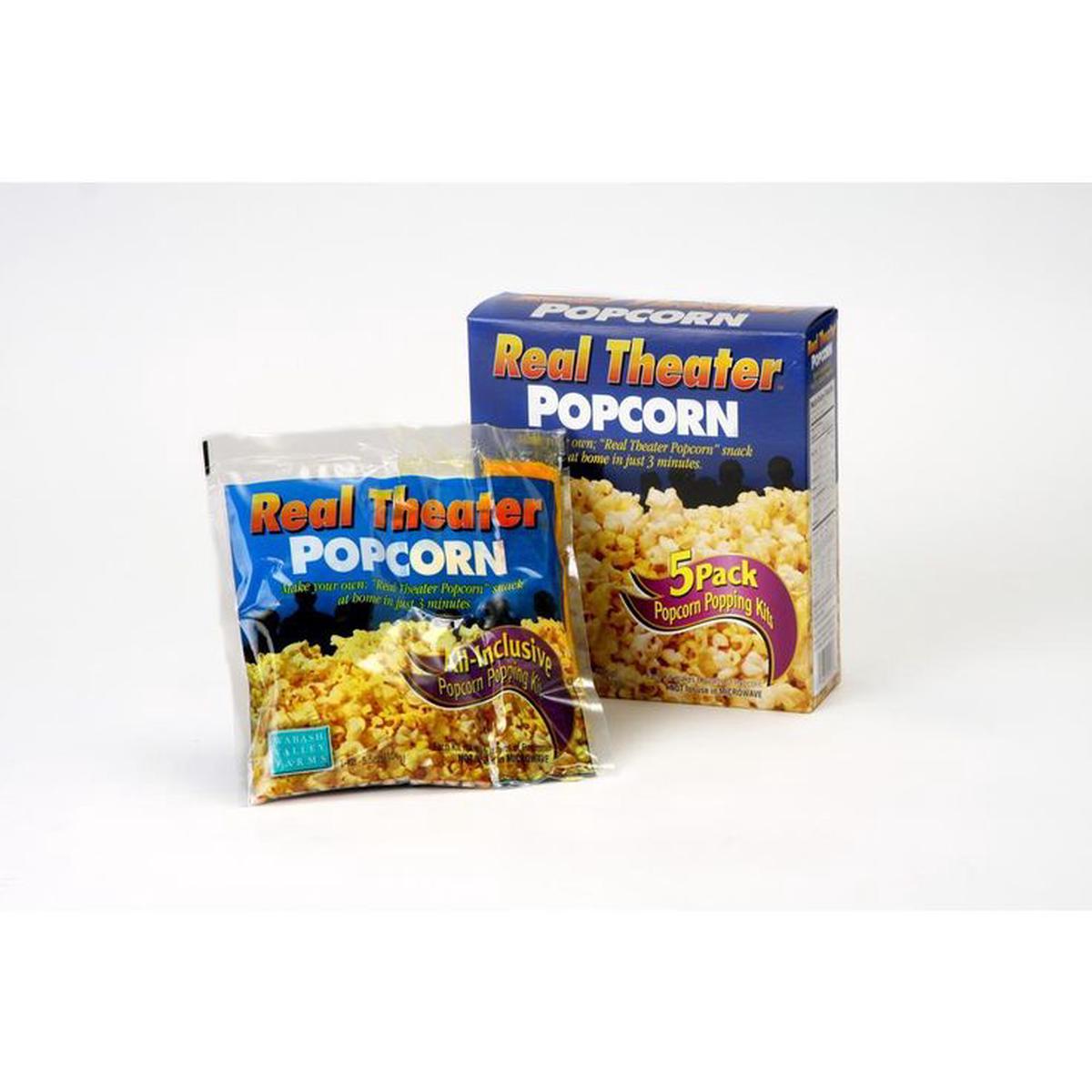 6-Piece Aluminum Red Stovetop Popcorn Set with Real Theater All-Inclusive Popping Kit (5-Pack)