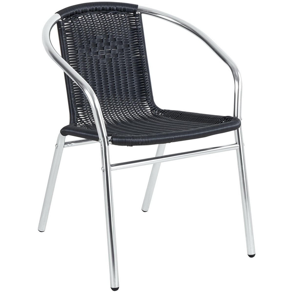 Bistro Arm Chair Aluminium & Black Wicker Indoors & Outdoors | SC020