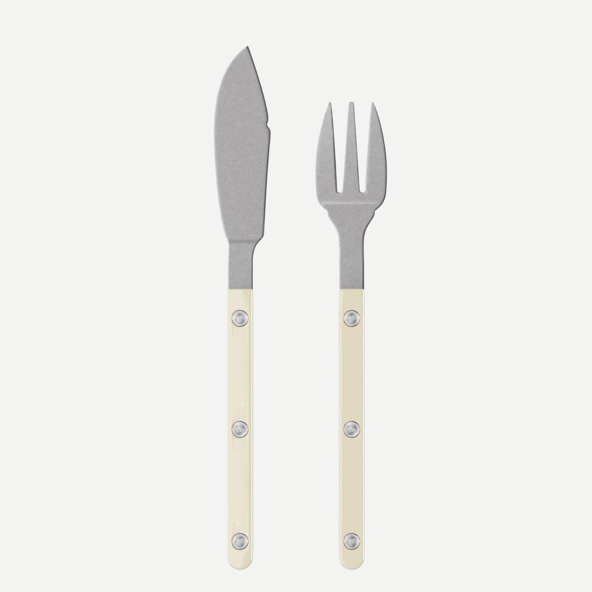 Bistrot Vintage Solid, Ivory – Fish set