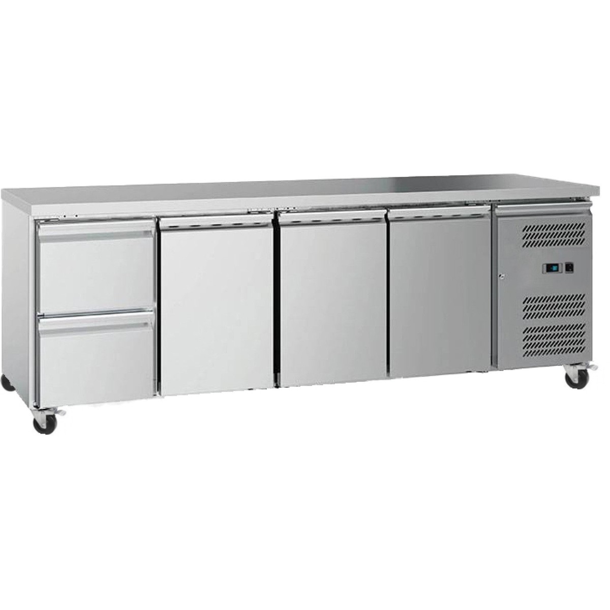Commercial Refrigerated Counter 3 Doors 2 Drawers Depth 700mm | 2 Drg41 V