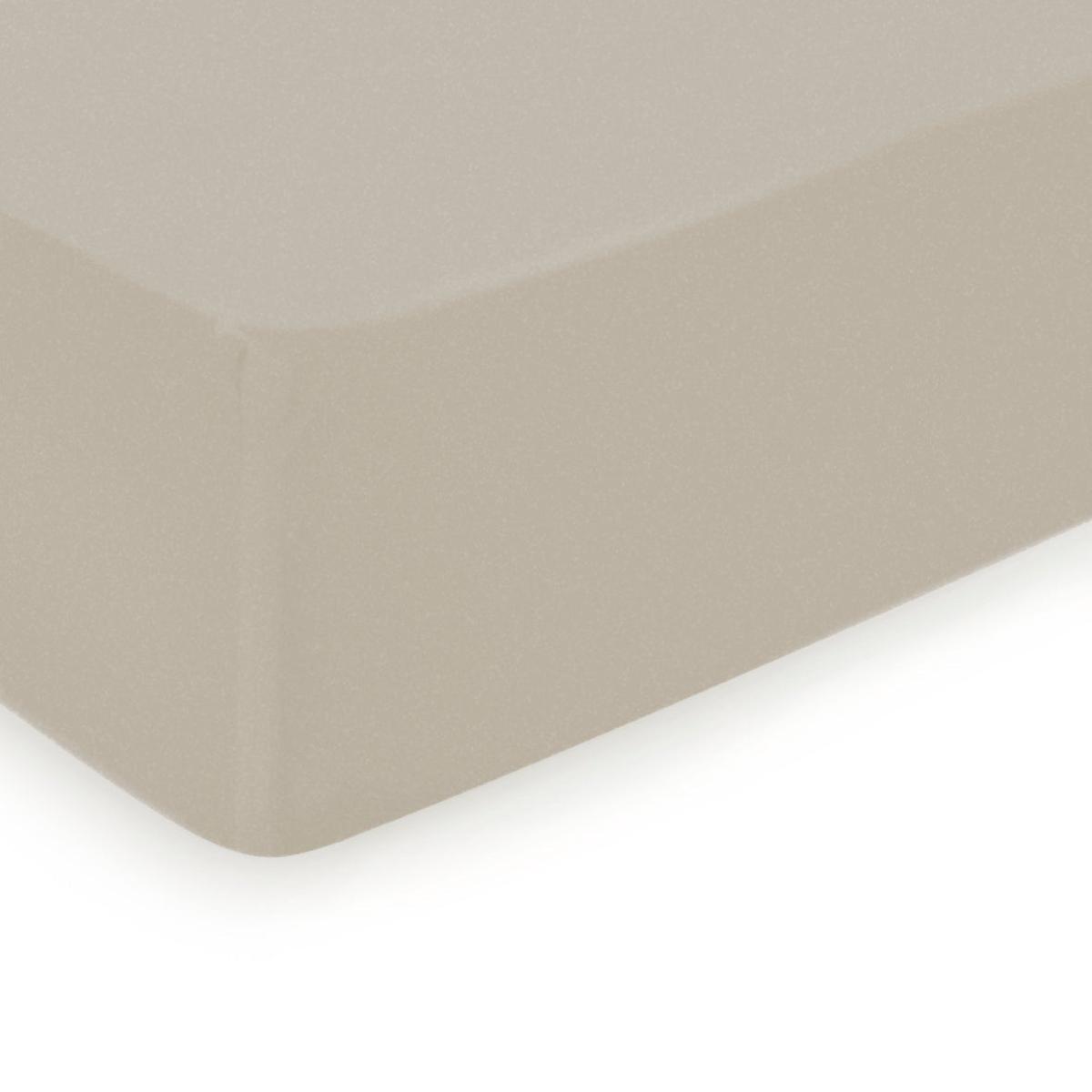 Fitted sheet – 100% cotton satin – Beige