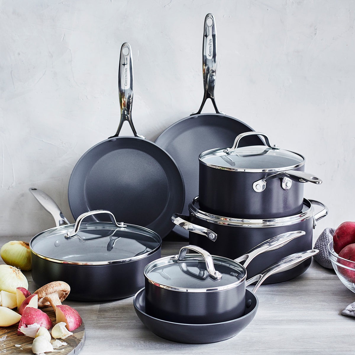 Greenpan – Valencia Pro Ceramic Nonstick Cookware, 11 Piece Set