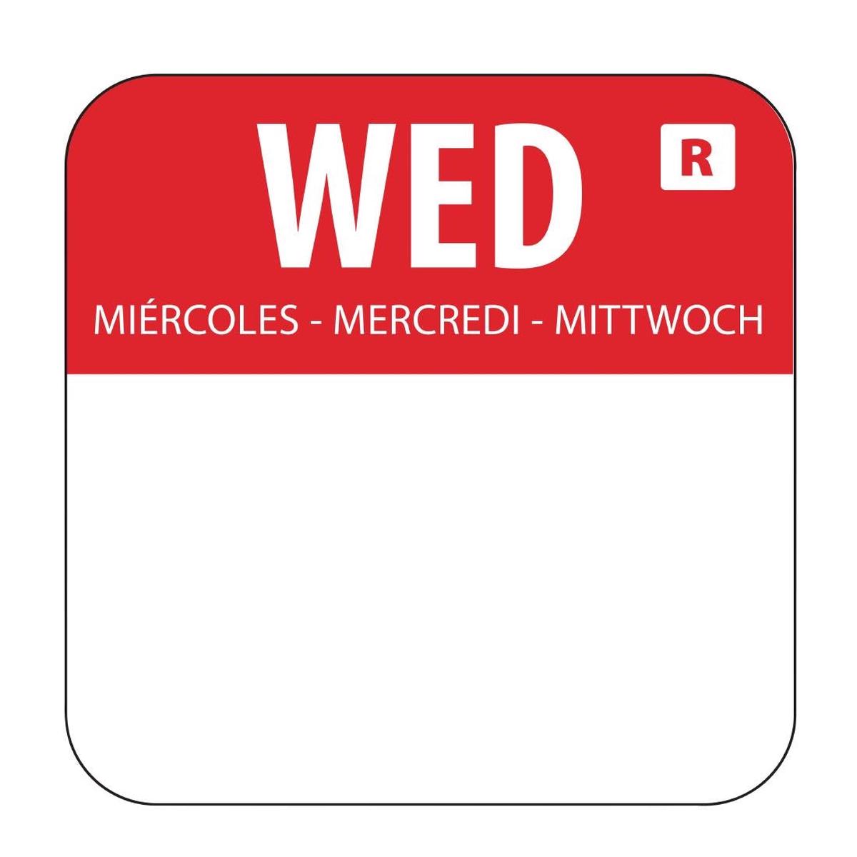 Hygiplas Removable Colour Coded Food Labels Wednesday (Pack of 1000) – L933