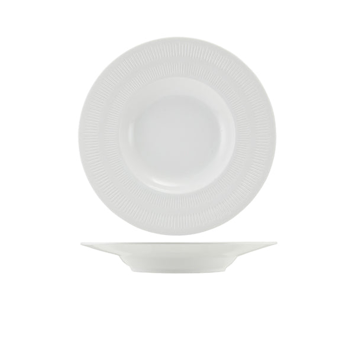 Incise Porcelain Solara Winged Soup Bowl 24cm