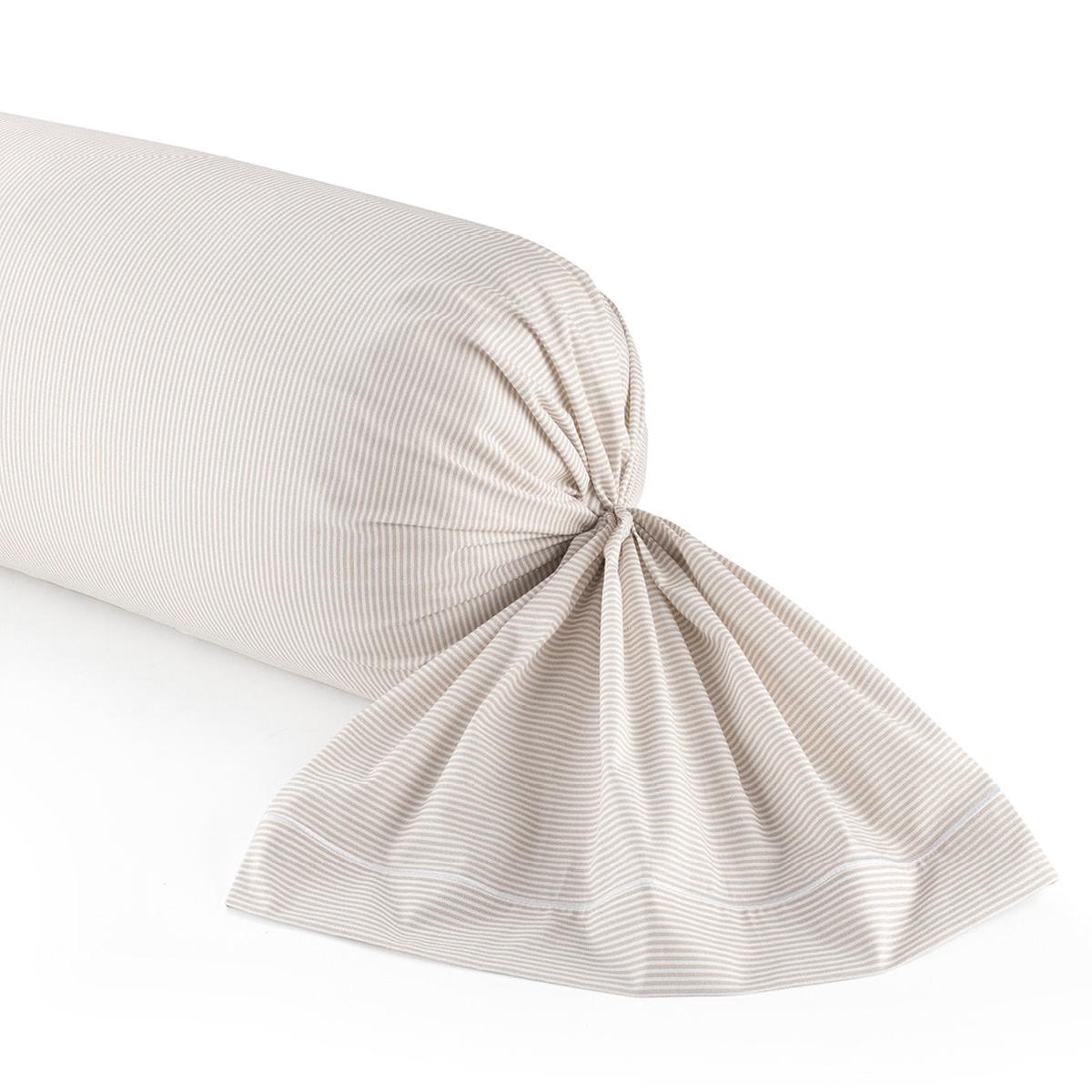 Pillowcase(s) cotton percal – Saclay Taupe – 43 x 210 cm