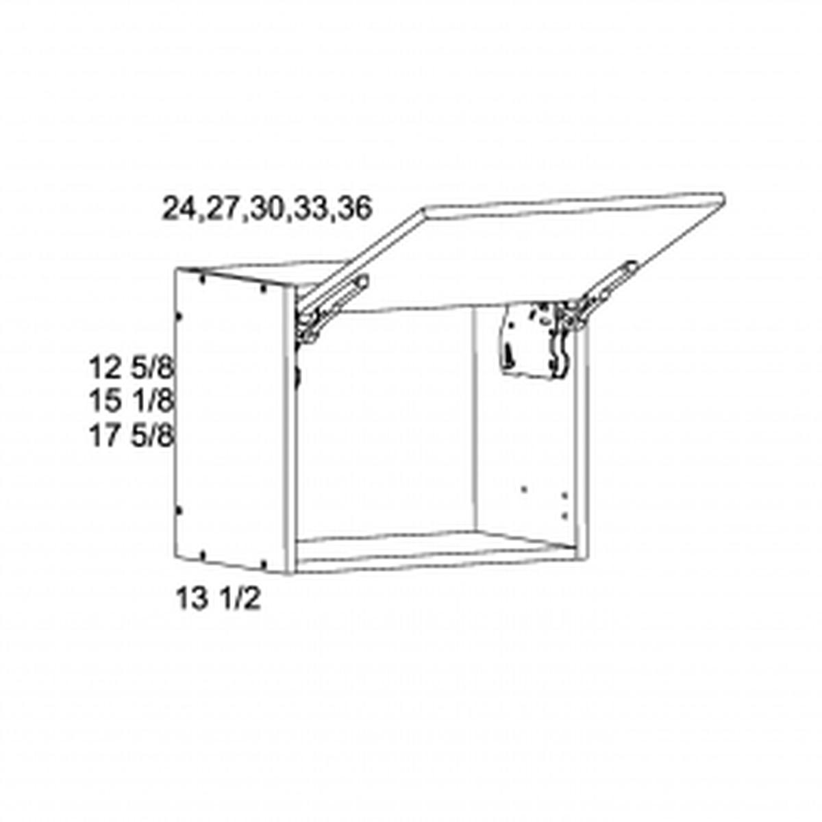 Riviera Oyster Shell 30″W x 17 3/4″H x 13.5″D Wall Flip Up Door