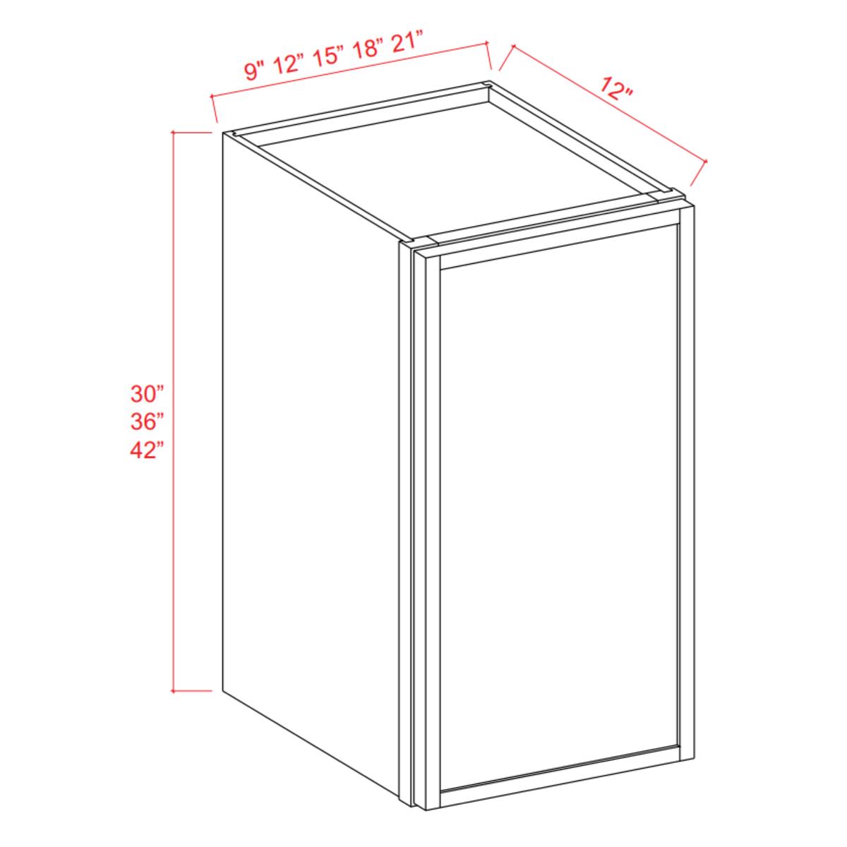 Slim Shaker White Dove Wall Cabinet – 09″W x 30″H x 12″D – 1D -2S Pre-Assembled
