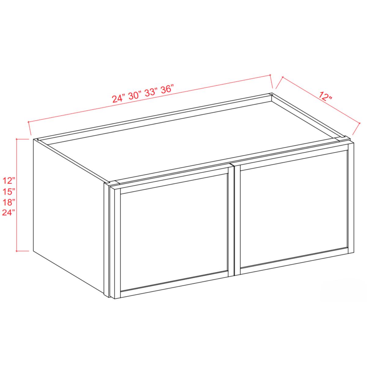 Slim Shaker White Dove Wall Cabinet – 24″W x 18″H x 12″D – 2D Pre-Assembled