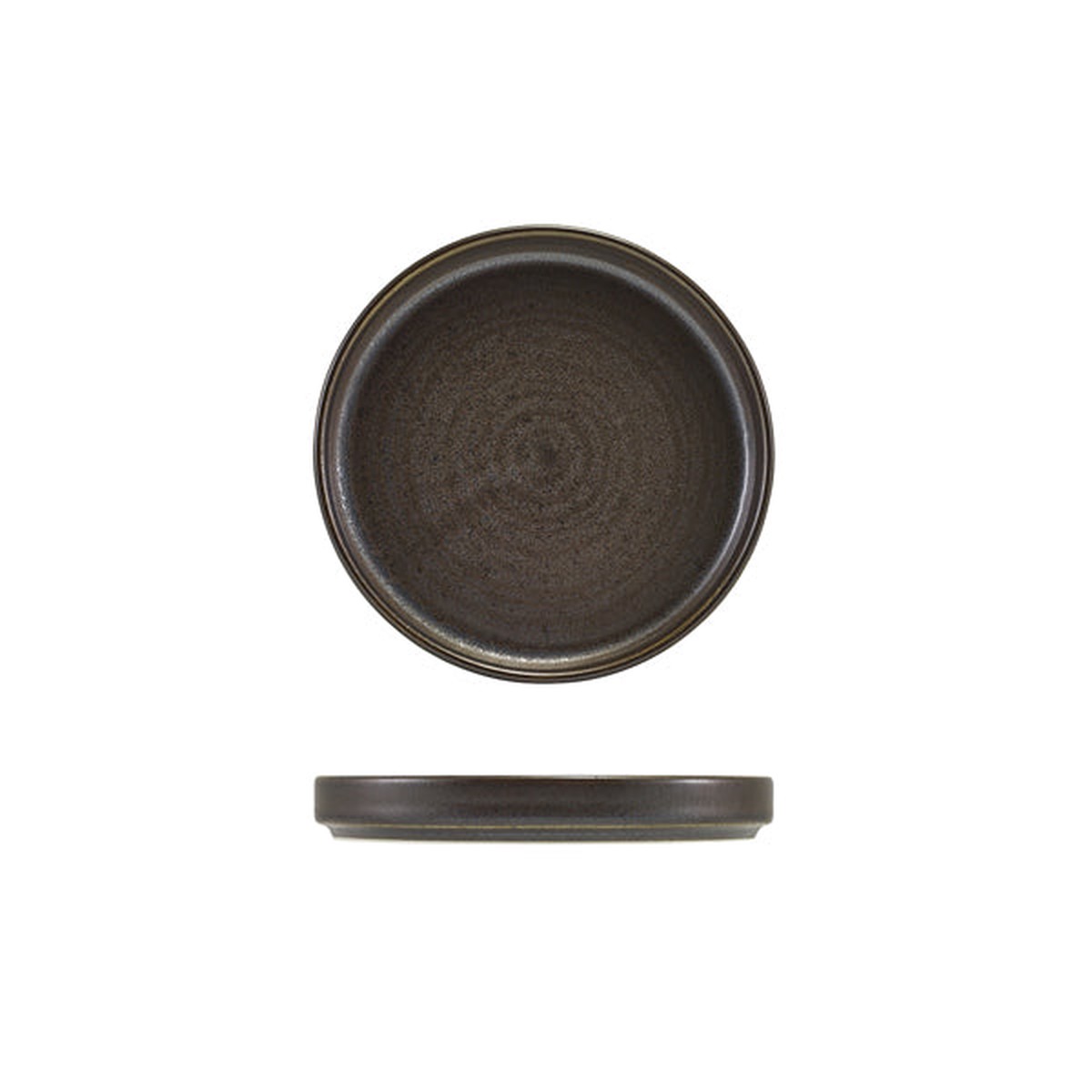 Terra Porcelain Black Low Presentation Plate 14cm