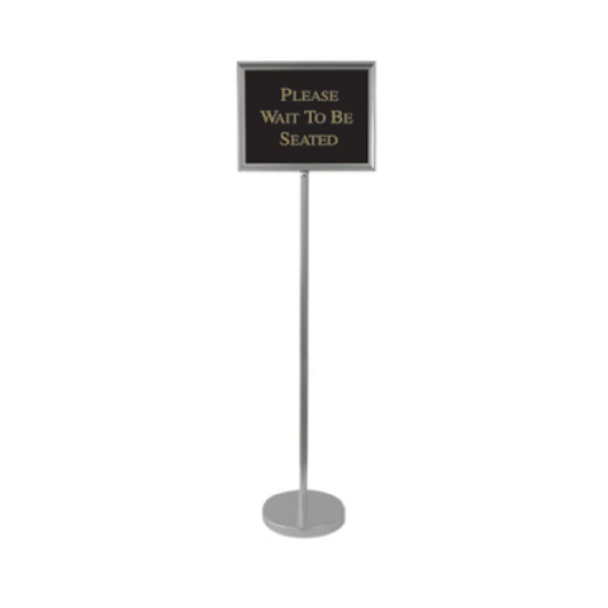 Aarco TY-2CH 15 Inch Sign Stand with Weighted Base Rubber Guards Silver Finish