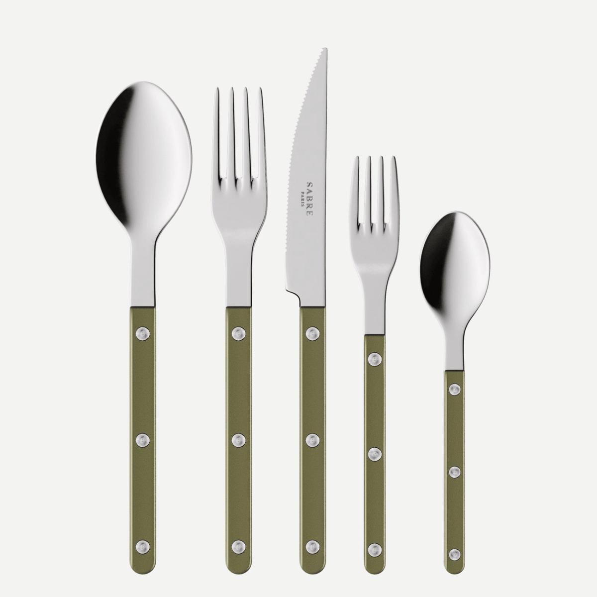 Bistrot Pearly, Olive – 20 pieces cutlery set