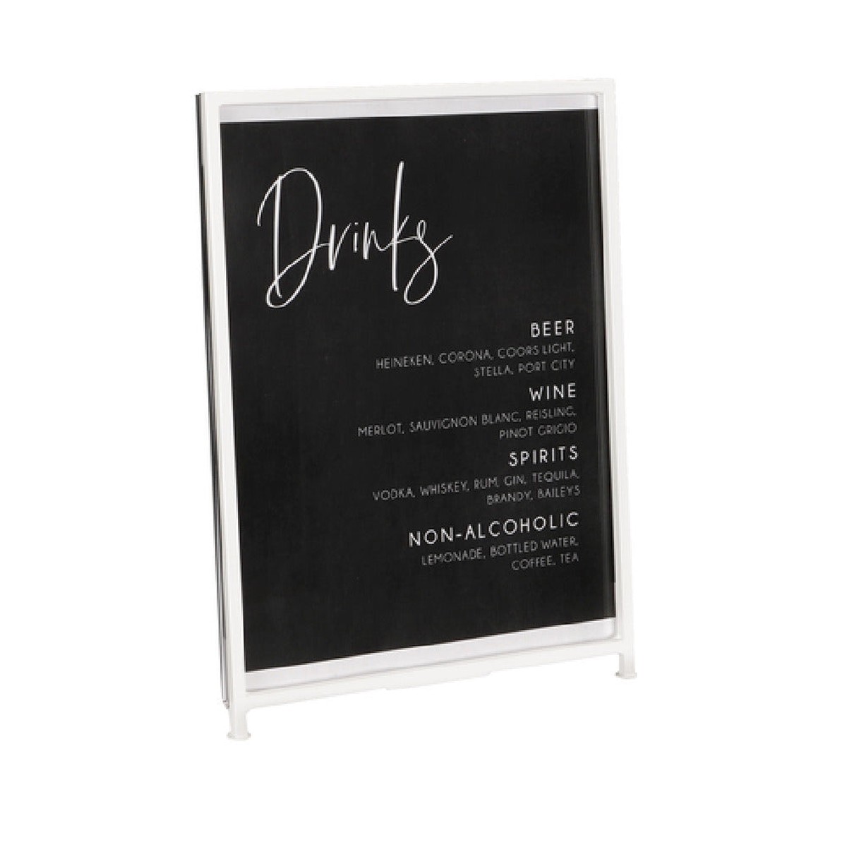 Cal Mil 1264-15 8-1/2 Inch Clear Acrylic Sign Holder With Iron Frame White Finish