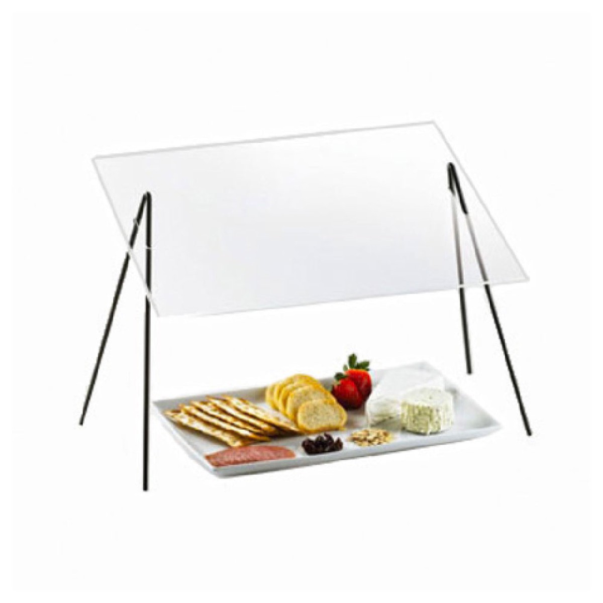 Cal Mil 1456 20 Inch Commercial Sneeze Guard Portable Clear Acrylic Shield with Wire Legs