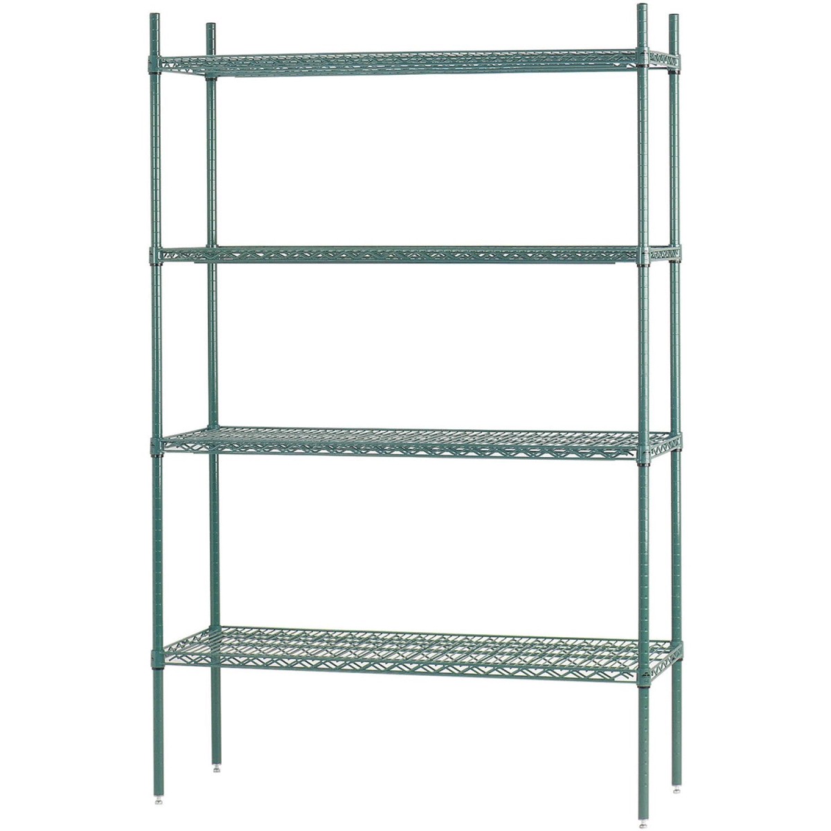 Commercial Shelving unit 4 tier 1000kg Width 610mm Depth 350mm Green Zinc & Epoxy wire | TAC202