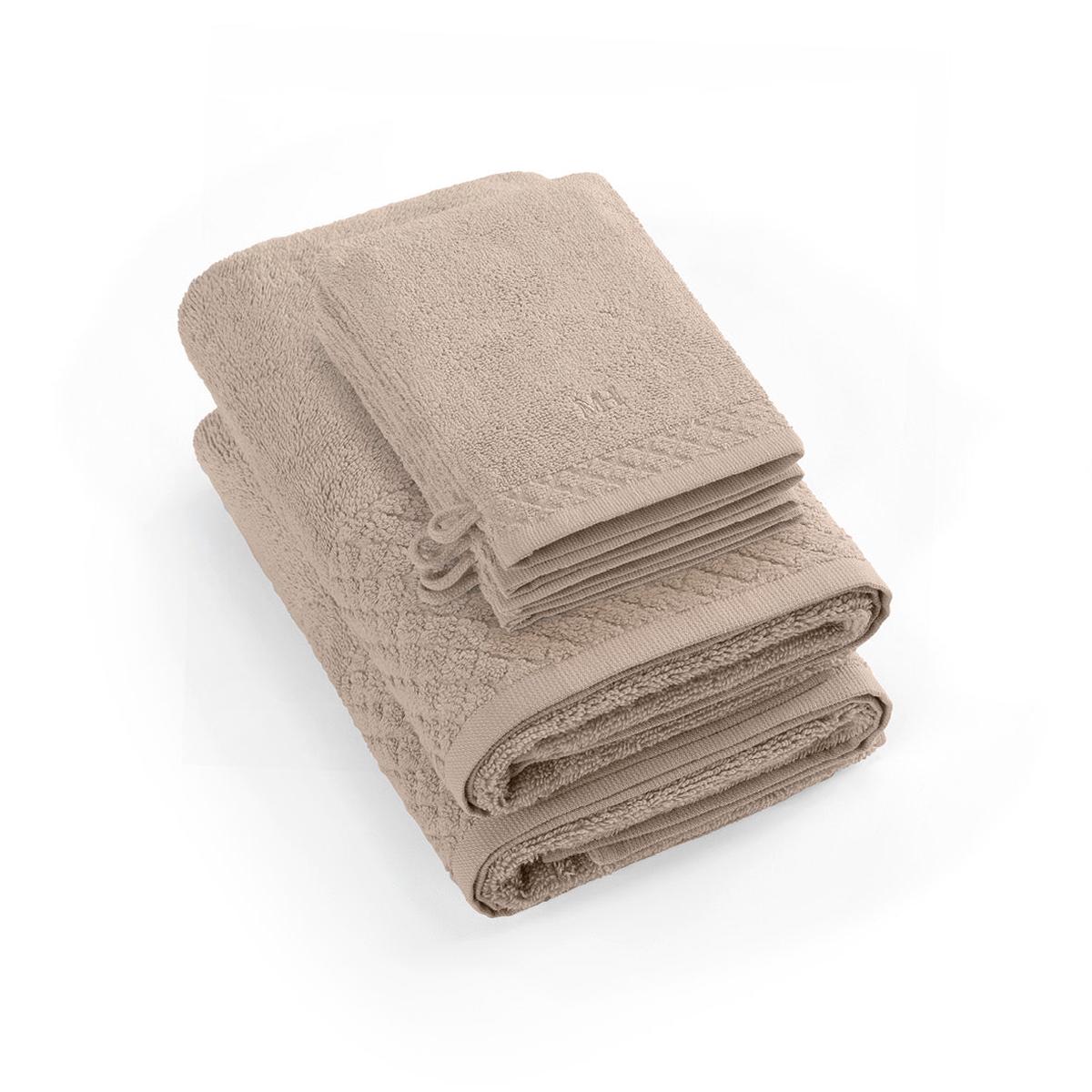 Complete bath linen set combed cotton LT – Eden – 6 pieces – Taupe