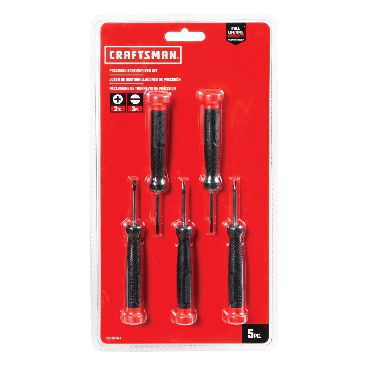 CRAFTSMAN 5-Piece Bi-Material Handle Precision Screwdriver Set, 1-1/2-in Shafts