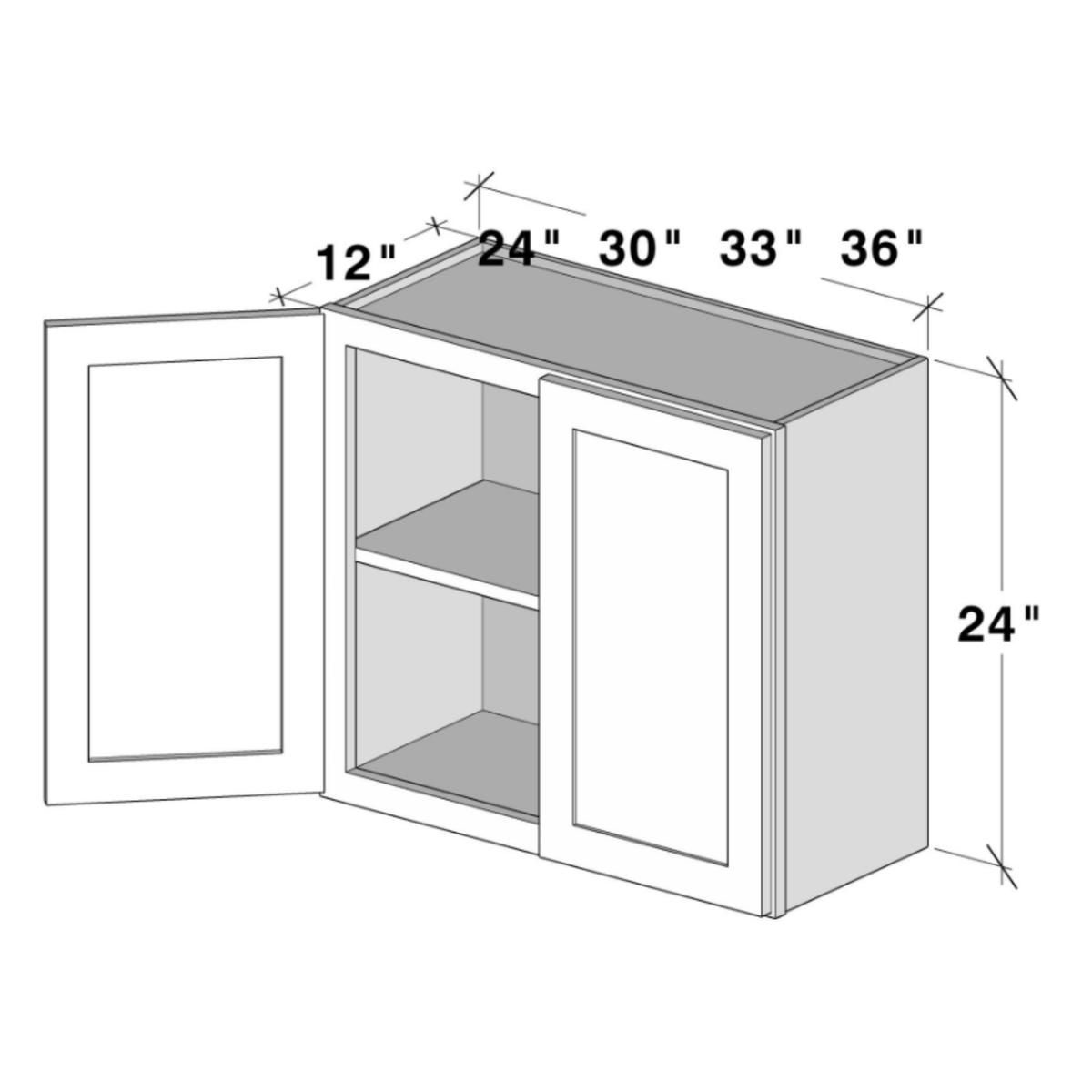 Dark Caramel Wall Cabinet W24″ X H24″ X D12″