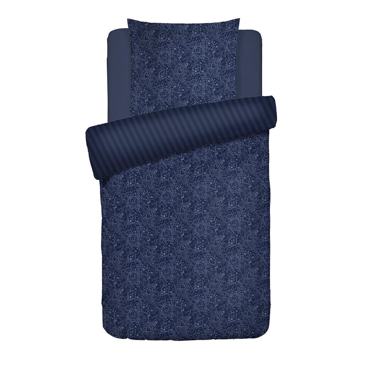 Duvet cover + pillowcase cotton satin – Mystre indigo Blue – 135 x 200 cm + 80 x 80 cm