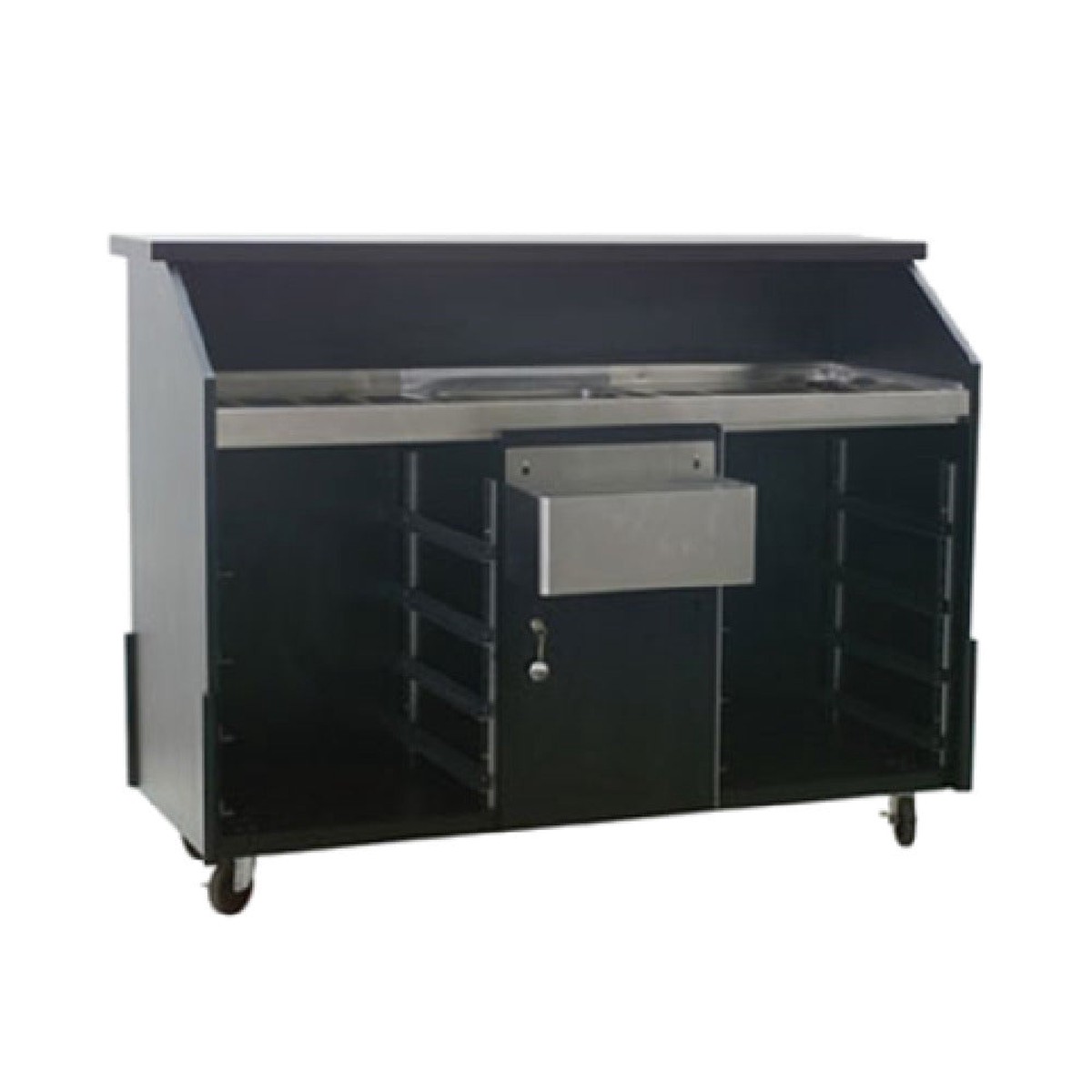 Eagle DPB-5L-W 63 Inch Portable Bar with Ice Bin and Storage Cabinet