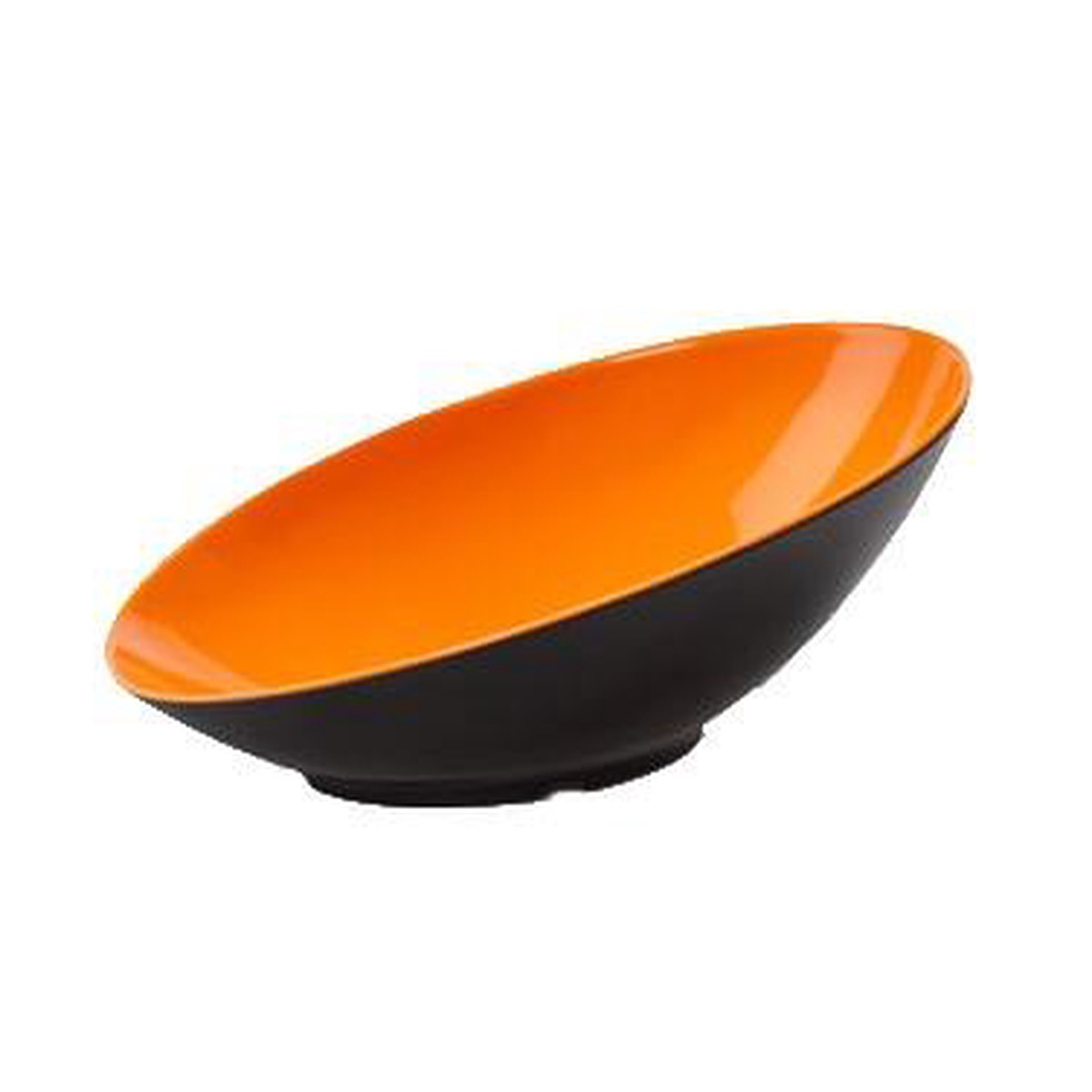 GET B-798-OR/BK Brasilia Melamine Oval Bowl – 2.5 Qt., Orange/Black, NSF