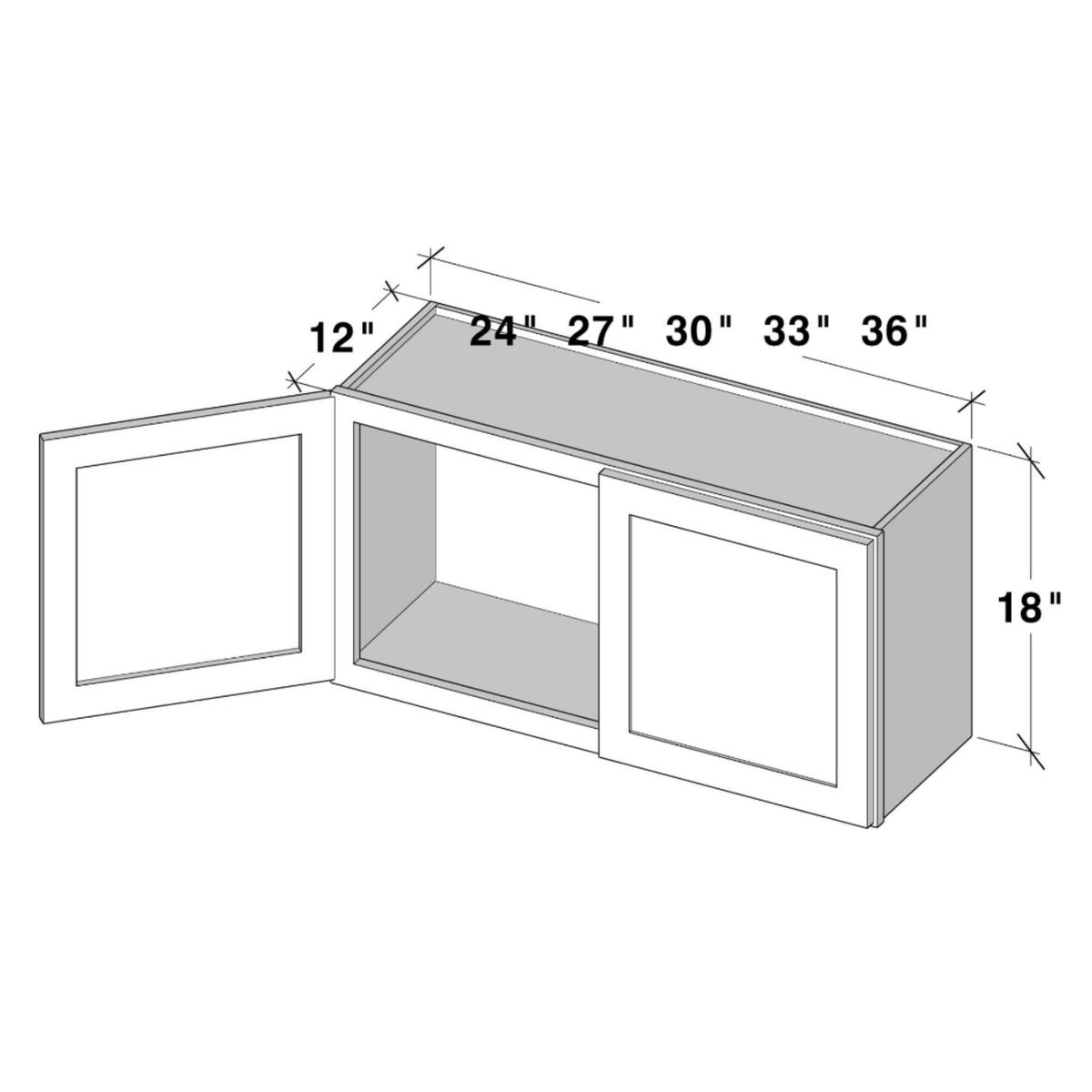 Graphite Shaker Wall Cabinet W36″ X H18″ X D12″