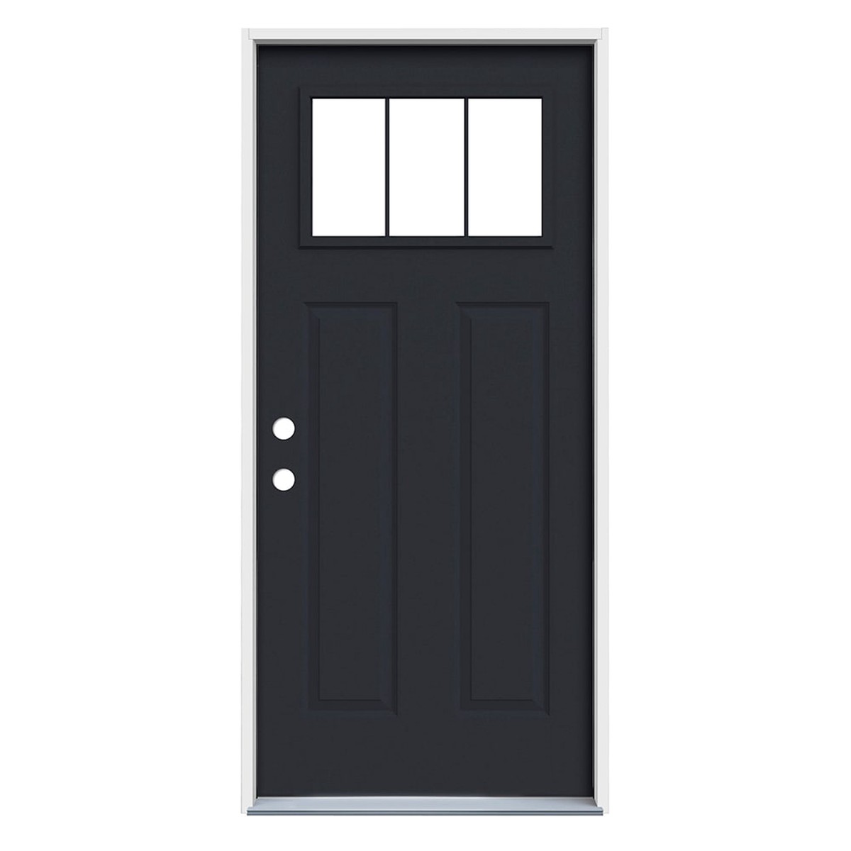 JELD-WEN 36 in. x 80 in. Steel Prehung Entry Door 1/4 lite Right-hand inswing