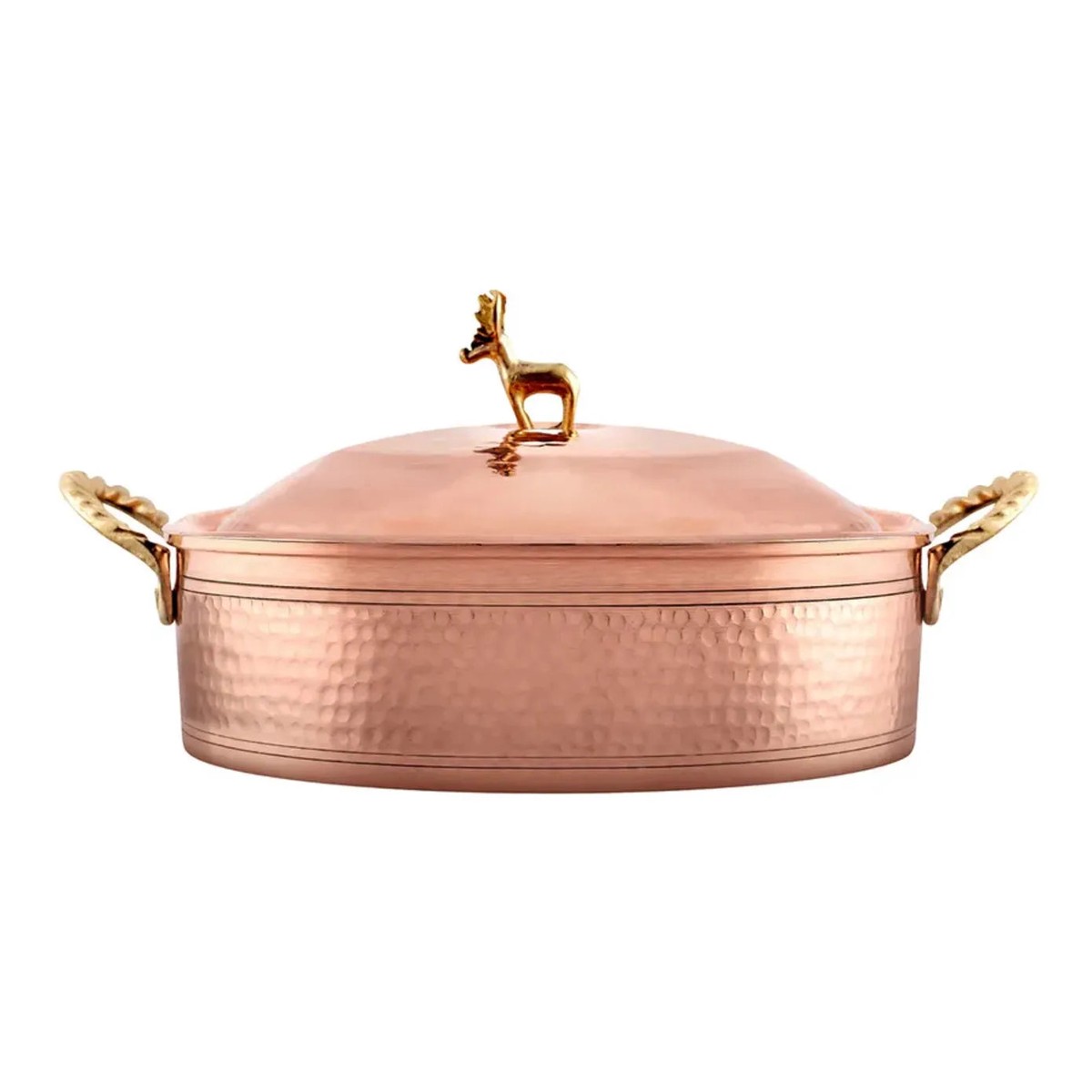 Karaca Alacahyk Copper Shallow Stock Pot, 24cm, Copper