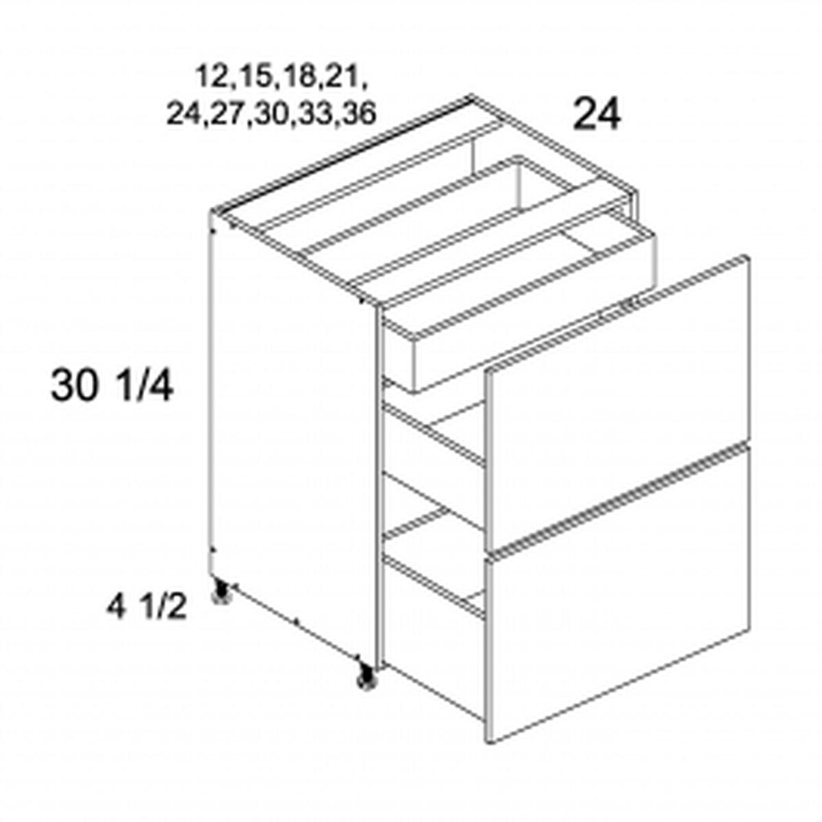 Palermo Gloss White 21″ W Two Drawer/One Inner Drawer Base