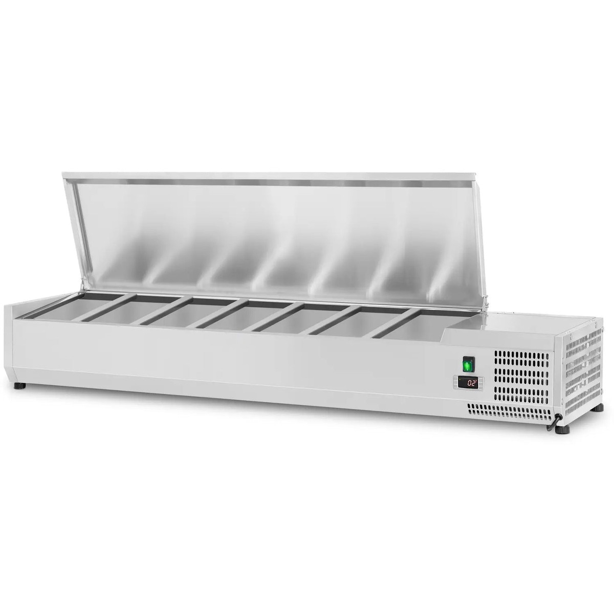 Refrigerated Servery Prep Top 1600mm 7x Gn1/3 Stainless Steel Lid | Thvd1600/380