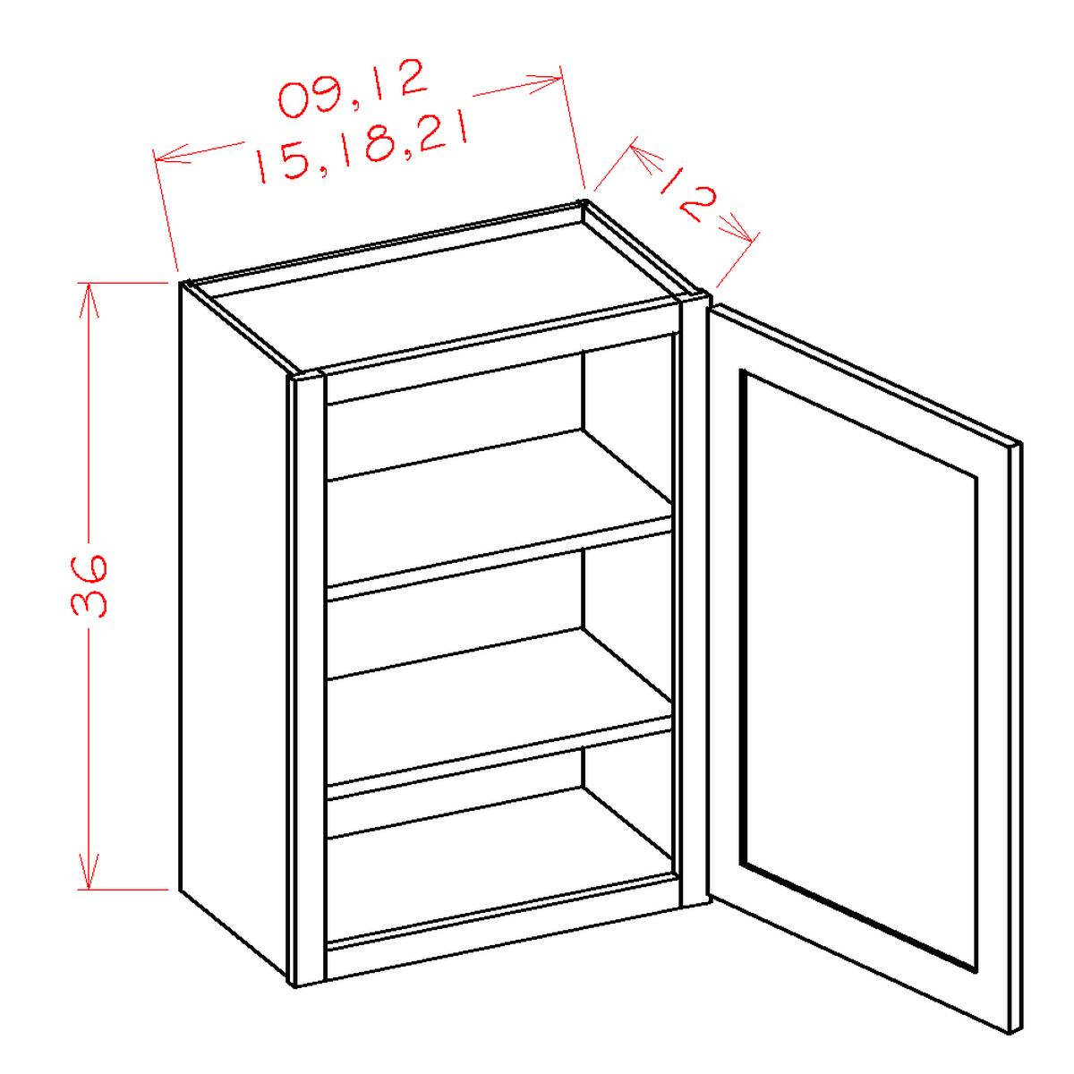 Shaker Cinder 9″ W x 36″ H Wall Cabinet