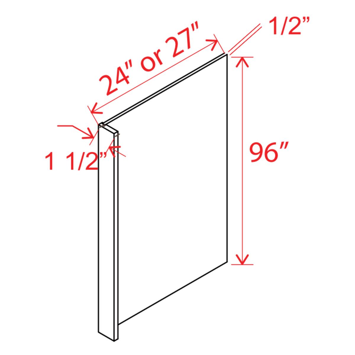 Slim Shaker Aberdeen Green Refrigerator End Panel Veneer – 27″W x 96″H x1 1/2″D