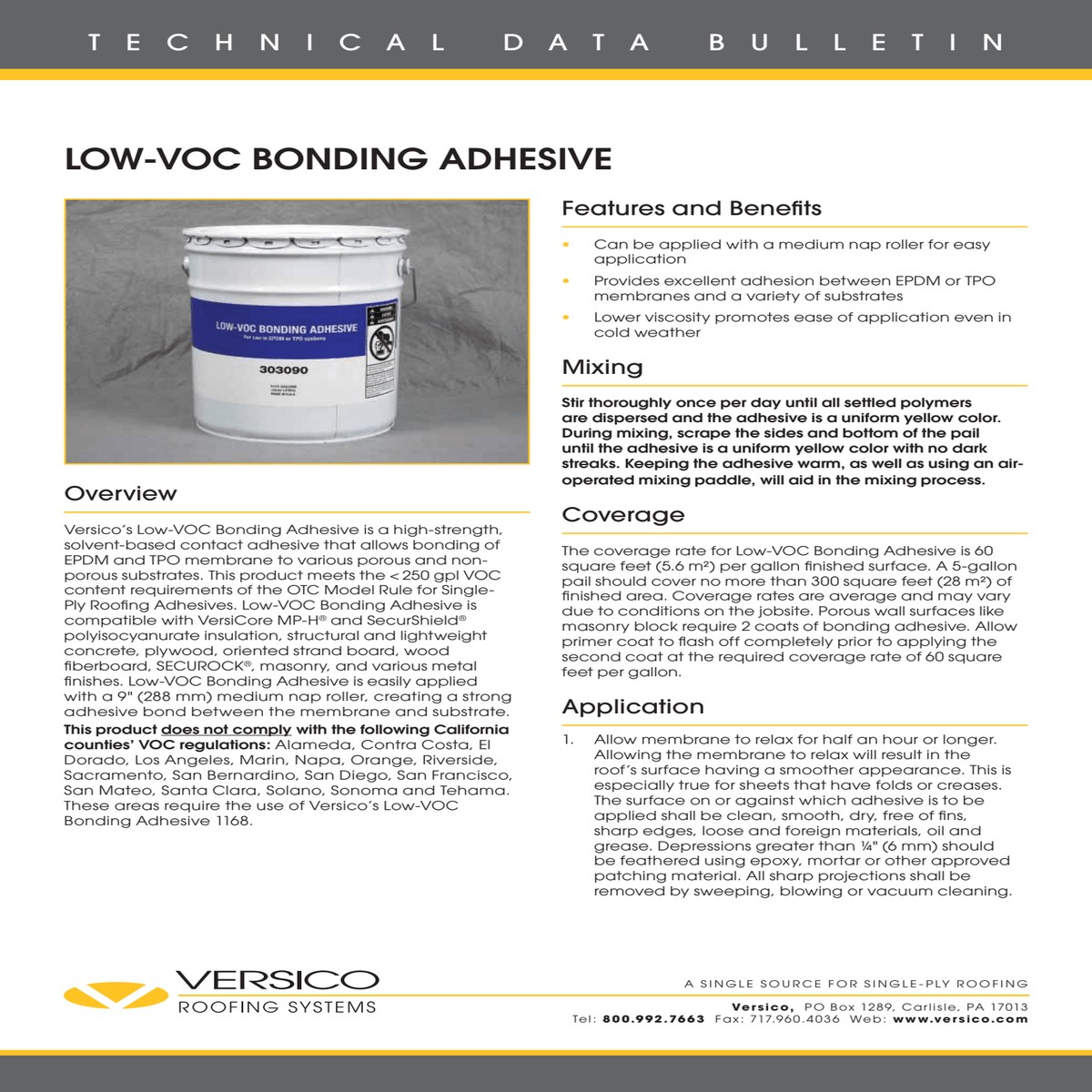 Versico Low-VOC Bonding Adhesive