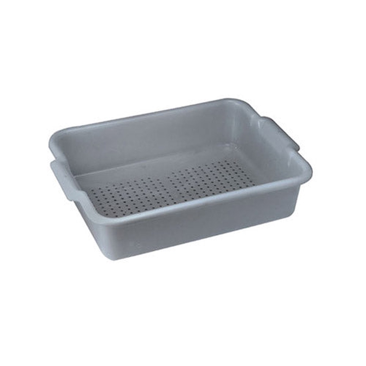 Winco PLP-5G 21.25″ x 15.38″ Heavyweight Polypropylene Perforated Grey Bus Bin – 5″ Deep