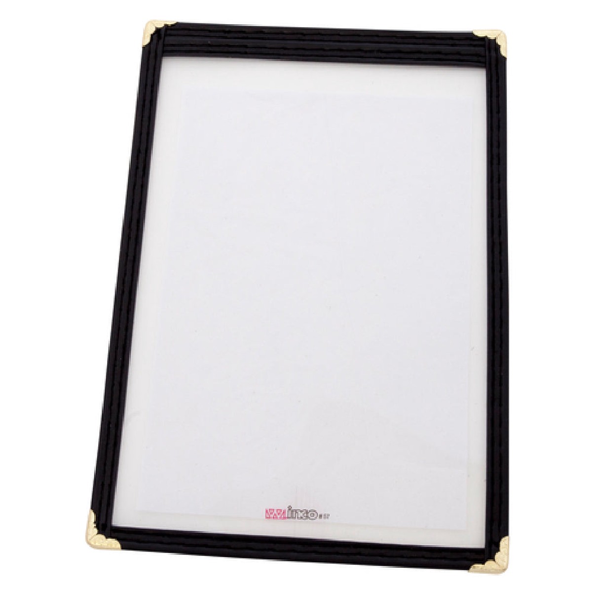 Winco PMC-5K 6-3/8 Inch Black Plastic Menu Cover with Double Stitched Edging