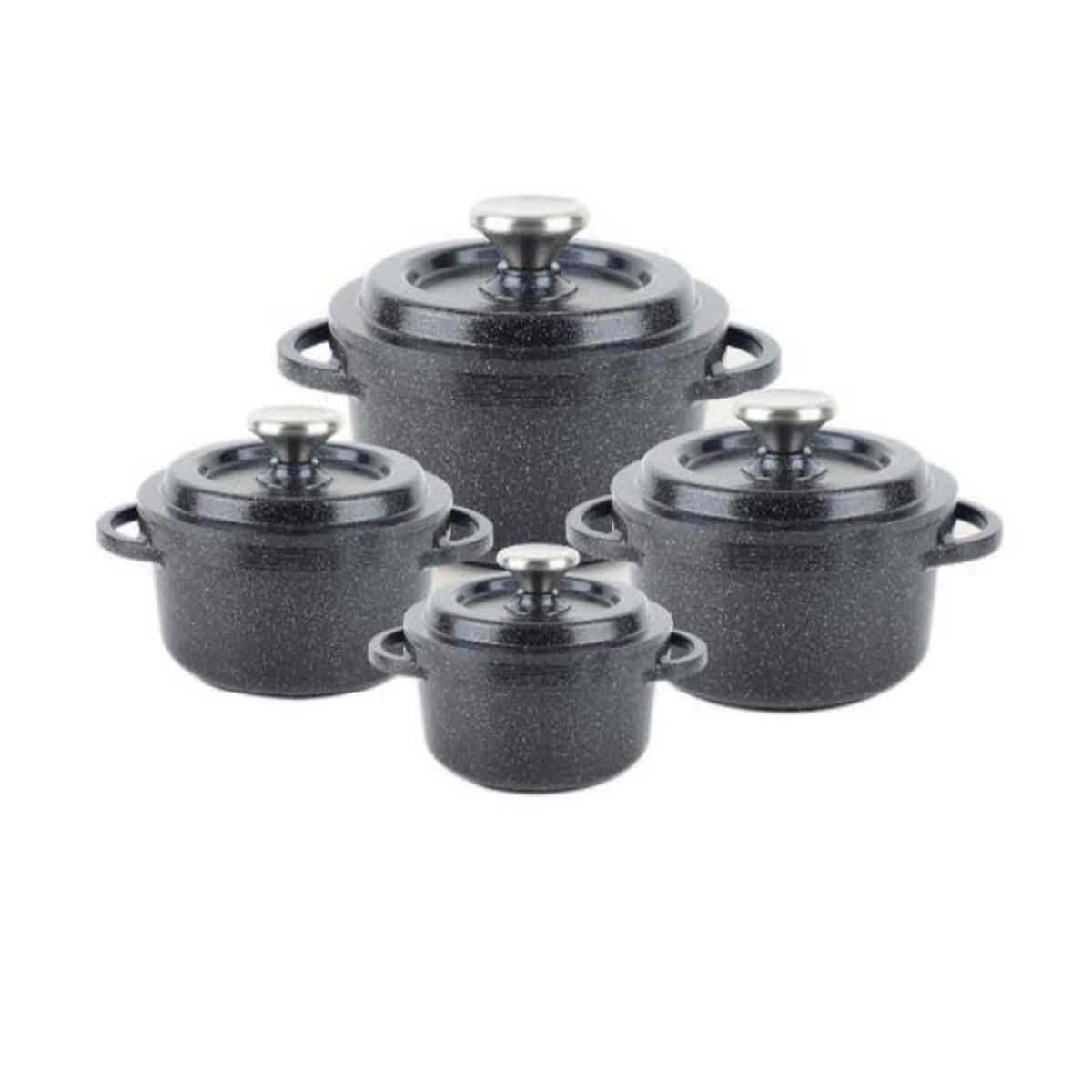 8Pcs Granite Cookware Set – Black